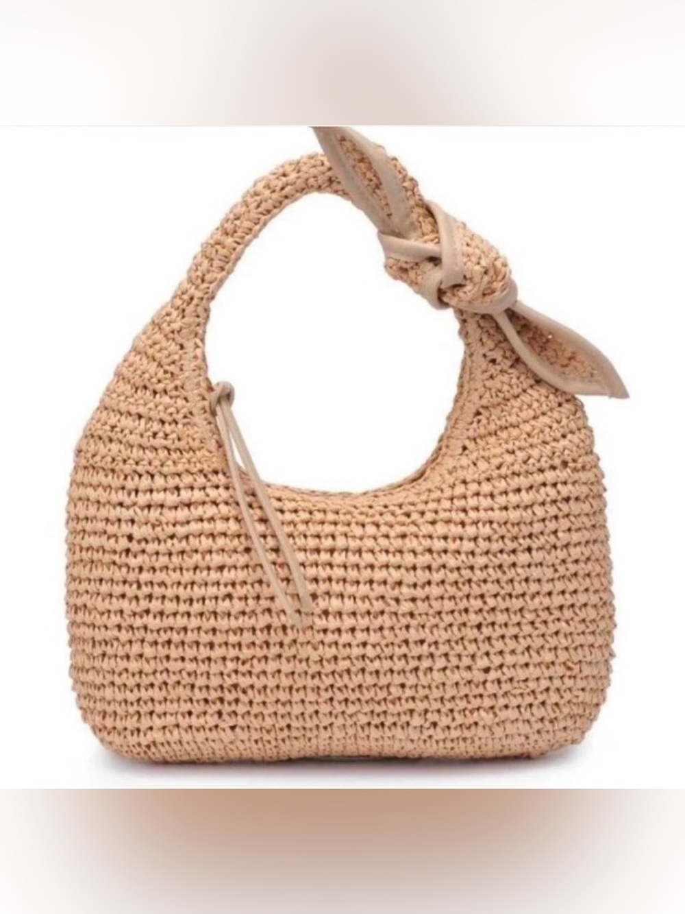 Urban Outfitters Knotted Straw Shoulder Bag in Natural Beige